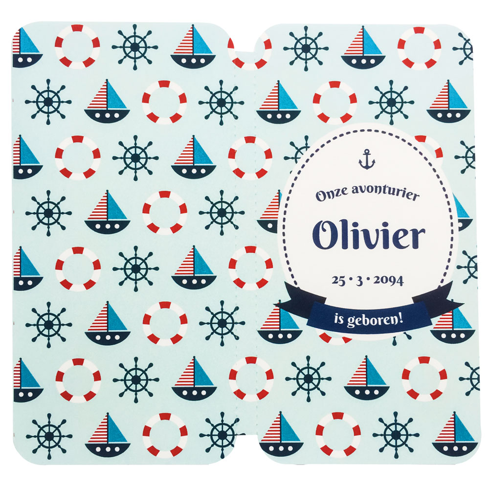 Gestanst geboortekaartje "Smartphone blauw" Gestanst geboortekaartje "Smartphone blauw"