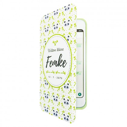 Gestanst geboortekaartje "Smartphone groen"