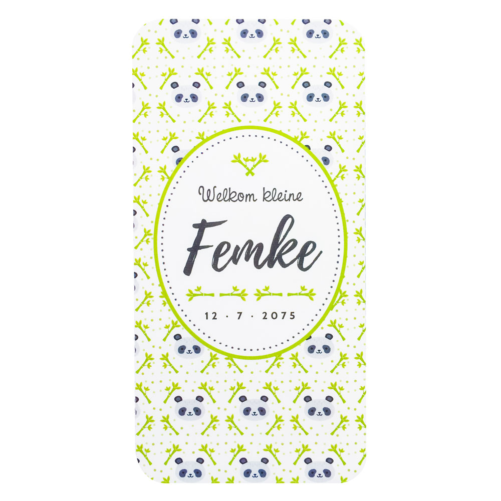 Gestanst geboortekaartje "Smartphone groen" Gestanst geboortekaartje "Smartphone groen"