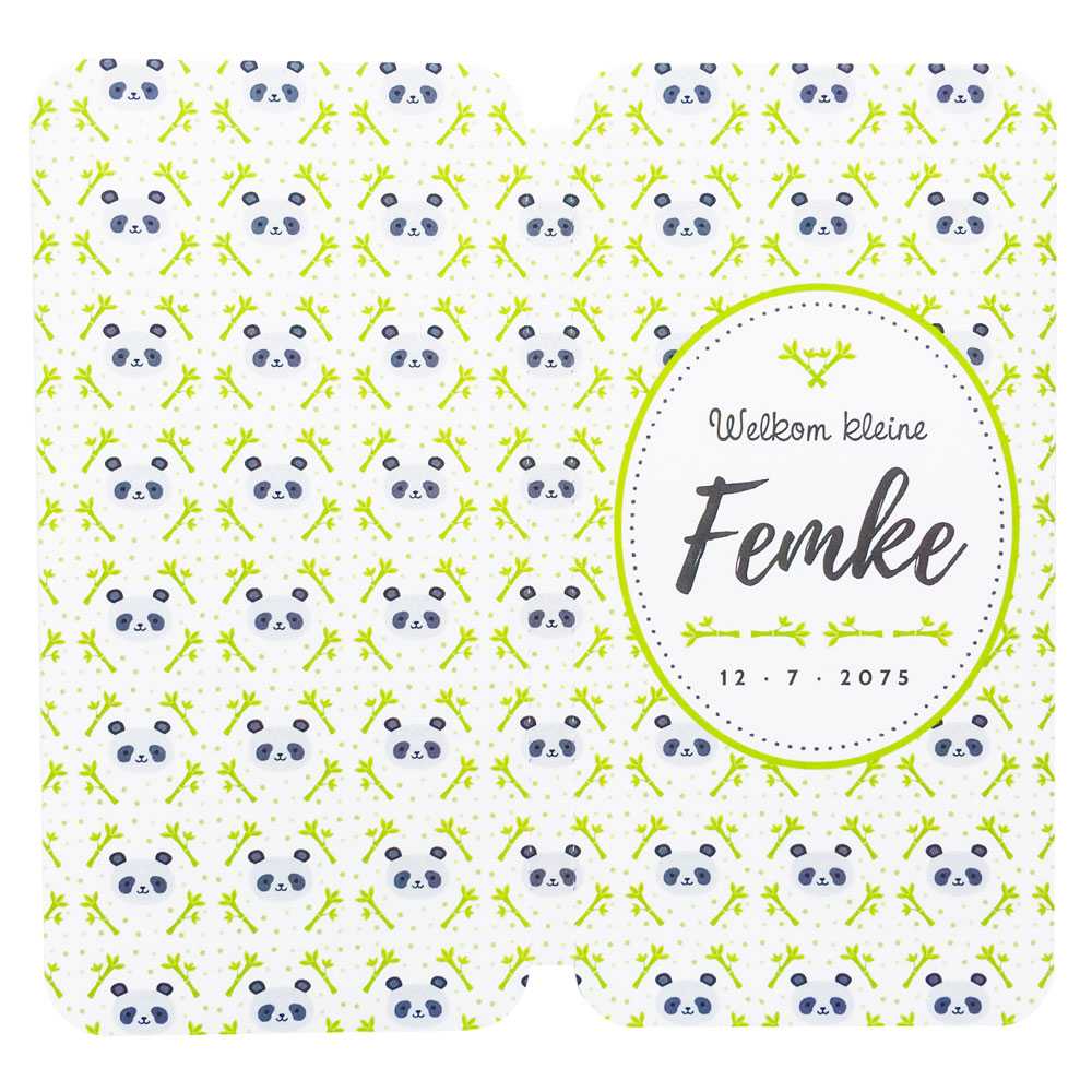 Gestanst geboortekaartje "Smartphone groen" Gestanst geboortekaartje "Smartphone groen"