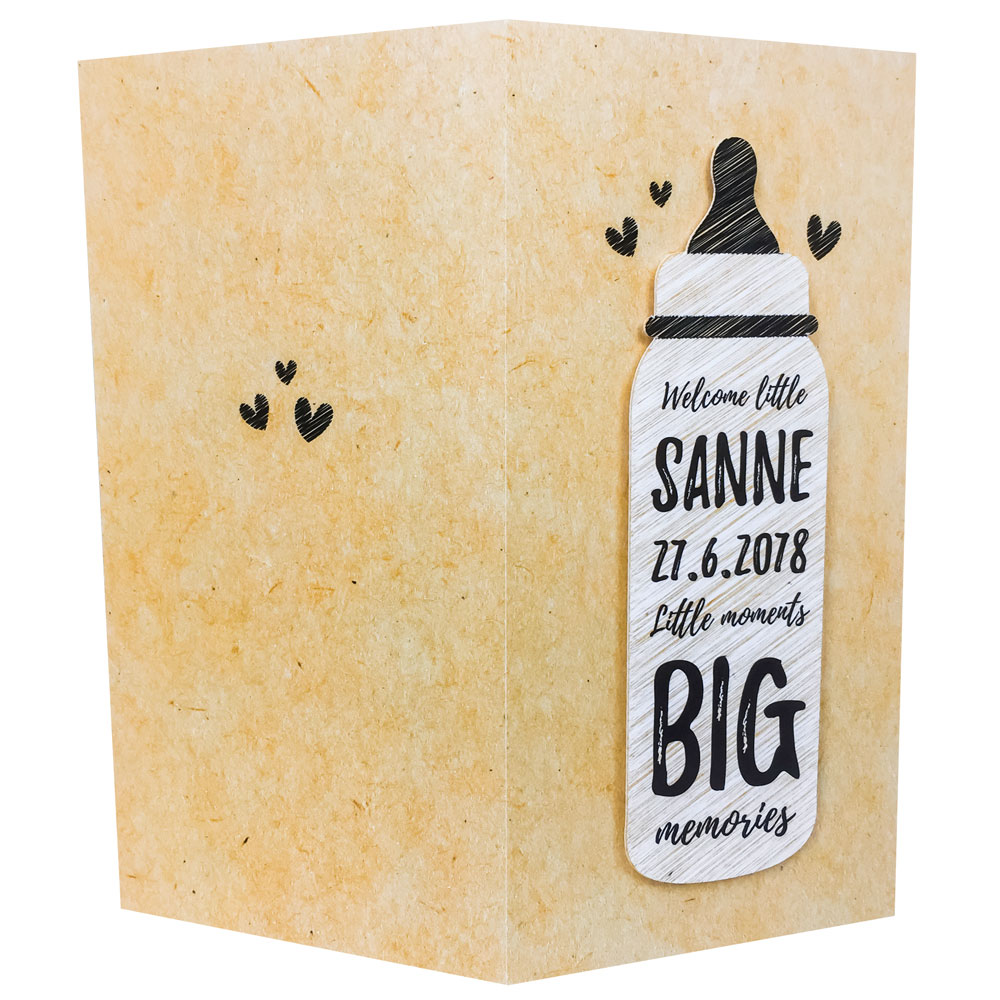 3D Geboortekaart babyfles "kraft" 3D Geboortekaart babyfles "kraft"