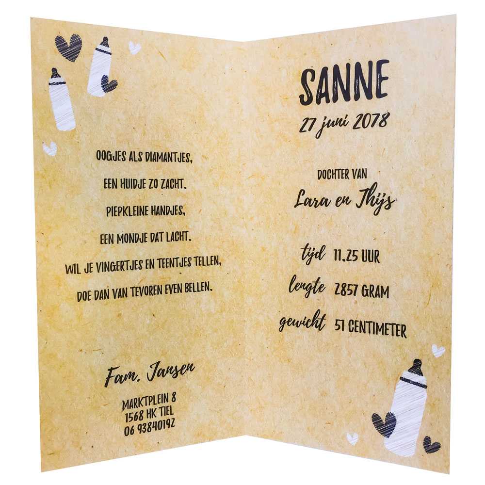 3D Geboortekaart babyfles "kraft" 3D Geboortekaart babyfles "kraft"