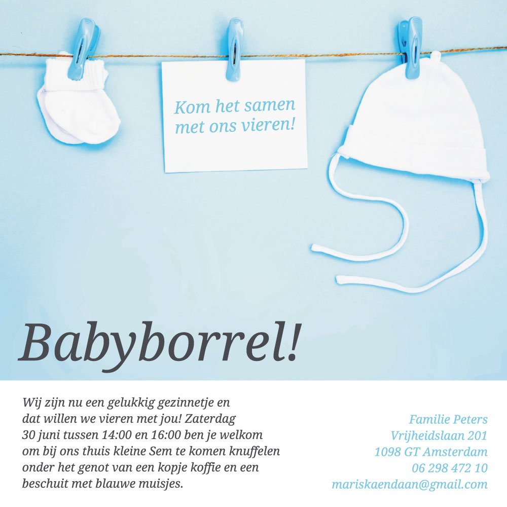 Doordraaier babynieuws blauw Doordraaier babynieuws blauw