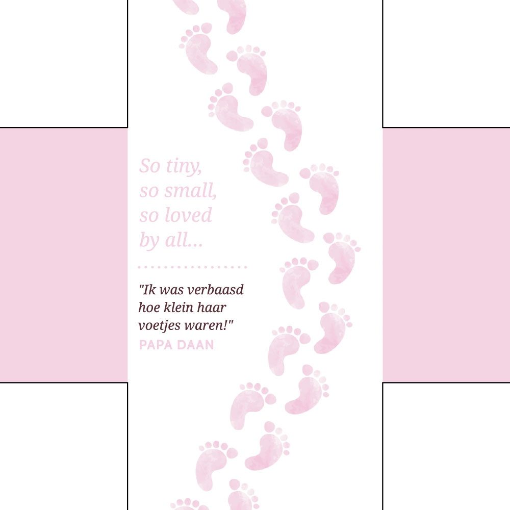 Doordraai geboortekaartje "Roze babyschoentjes" Doordraai geboortekaartje "Roze babyschoentjes"