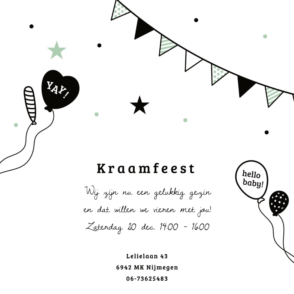 Doordraaier mintgroene vlaggetjes Doordraaier mintgroene vlaggetjes