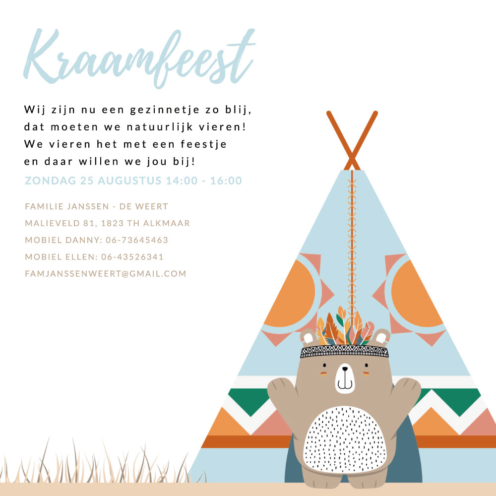 Dolle doordraaier met beer en tipi Dolle doordraaier met beer en tipi