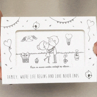 Schuifkaart "verliefd paar"