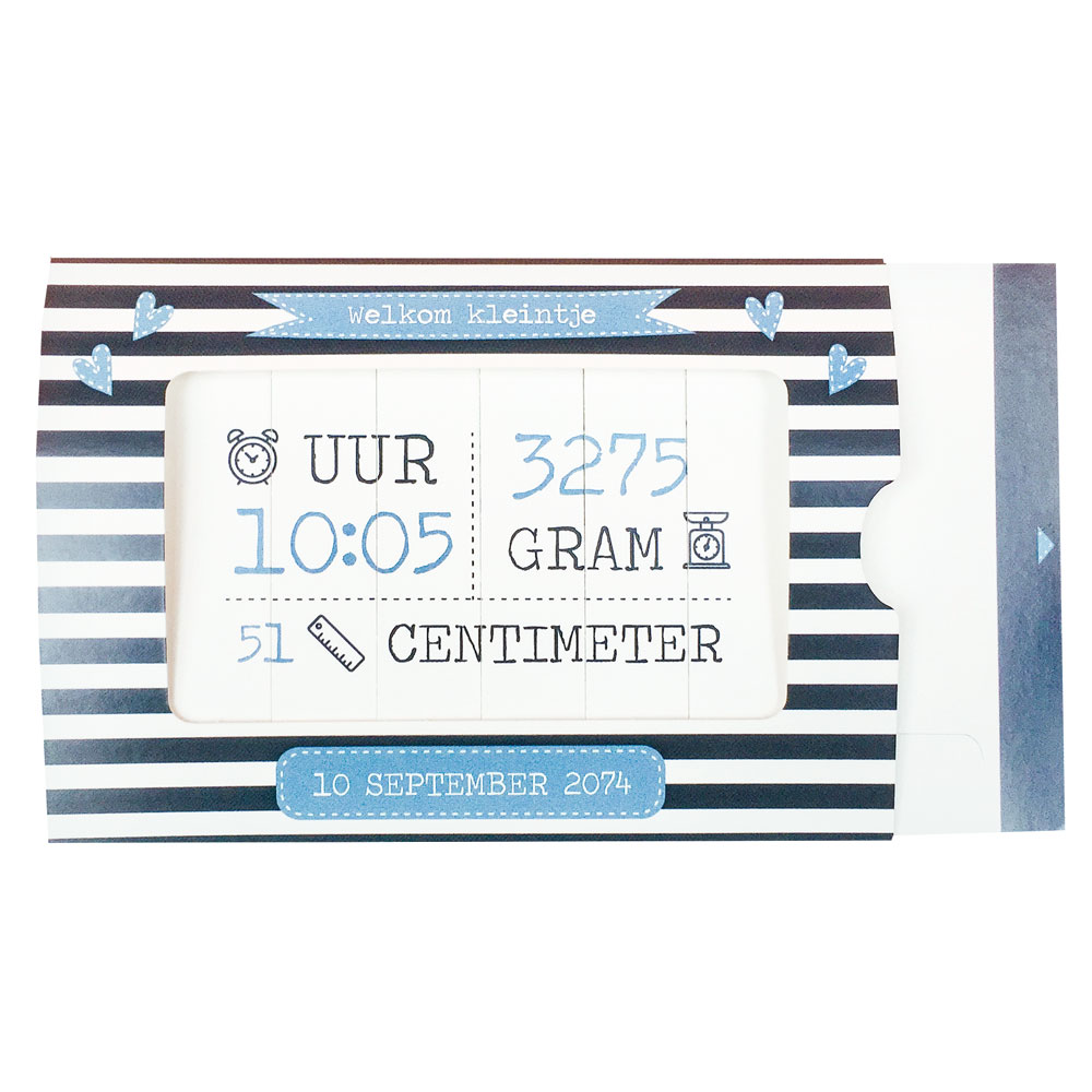 Schuifkaartje "Streepje voor zwart/wit" Schuifkaartje "Streepje voor zwart/wit"