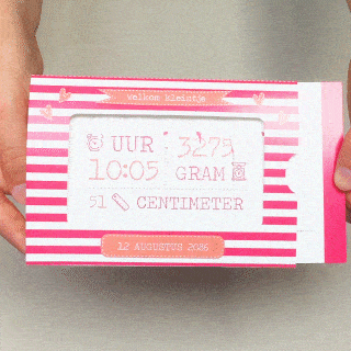 Schuifkaartje "Streepje voor roze"