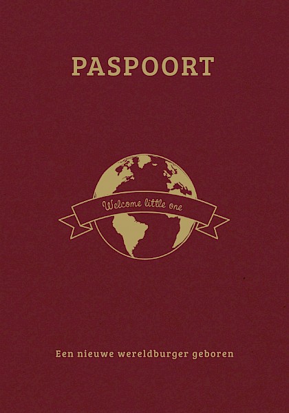 Geboortekaart "Paspoort met stempels"