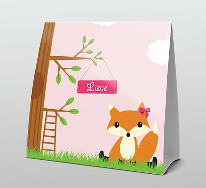 Vosje met roze strikje