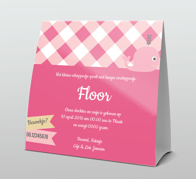 Walvisje op roze achtergrond Walvisje op roze achtergrond