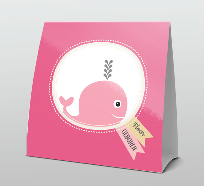 Walvisje op roze achtergrond Walvisje op roze achtergrond