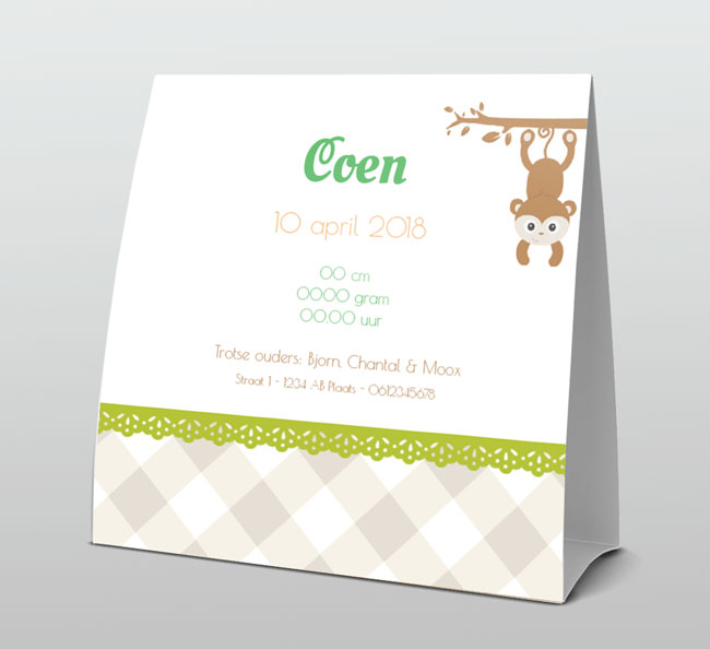 Hangend aapje met ruitjes Hangend aapje met ruitjes