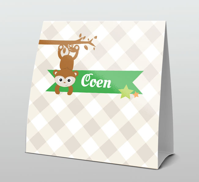 Hangend aapje met ruitjes Hangend aapje met ruitjes