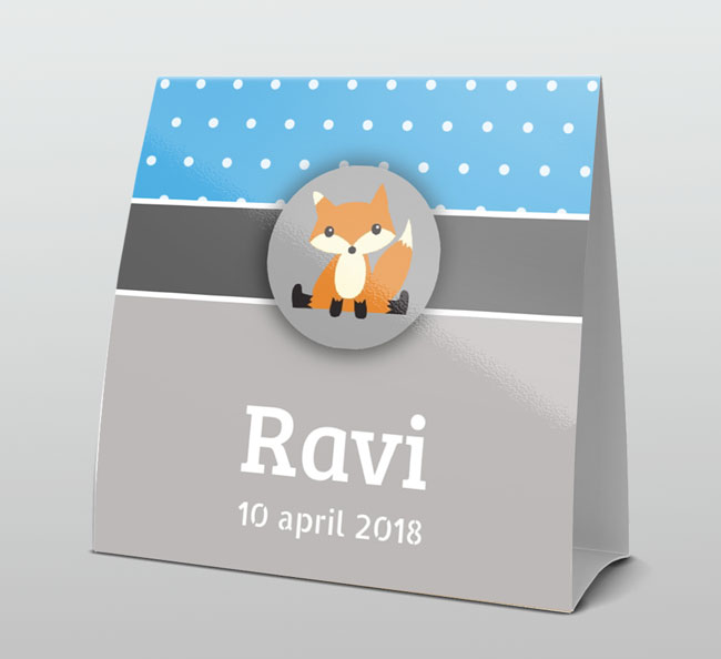 Vosje met grijs en blauwe achtergrond Vosje met grijs en blauwe achtergrond