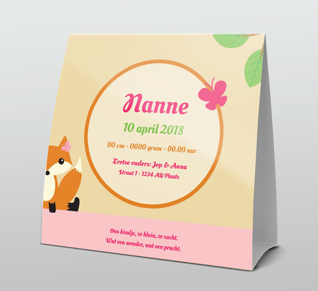 Vosje met takjes en vlindertjes Vosje met takjes en vlindertjes