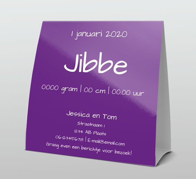 Jongen kuif paars getekend Jongen kuif paars getekend