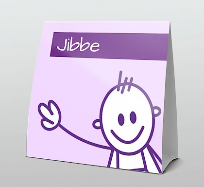 Jongen kuif paars getekend