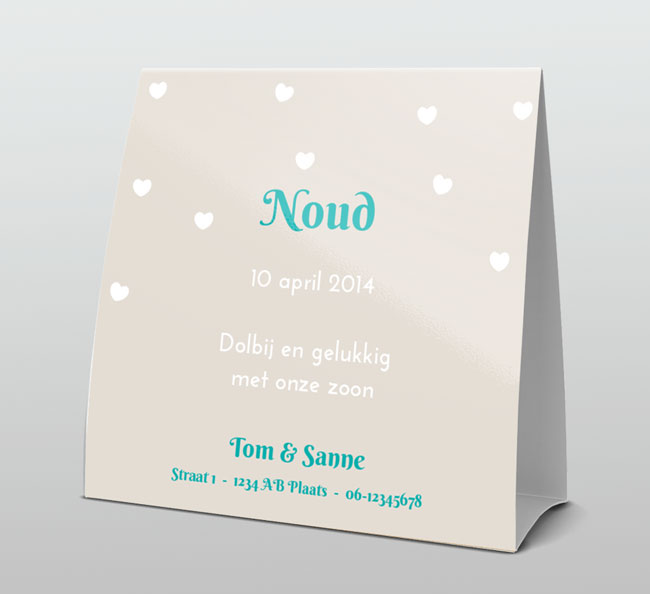 Turquoise boom met witte hartjes Turquoise boom met witte hartjes