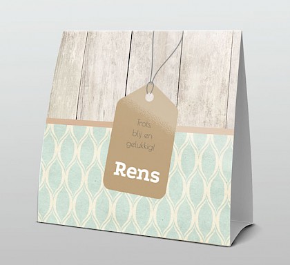 Retro hout en labeltje