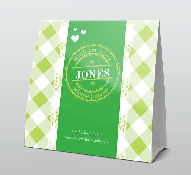 Vintage groen ruitje met kantje Vintage groen ruitje met kantje