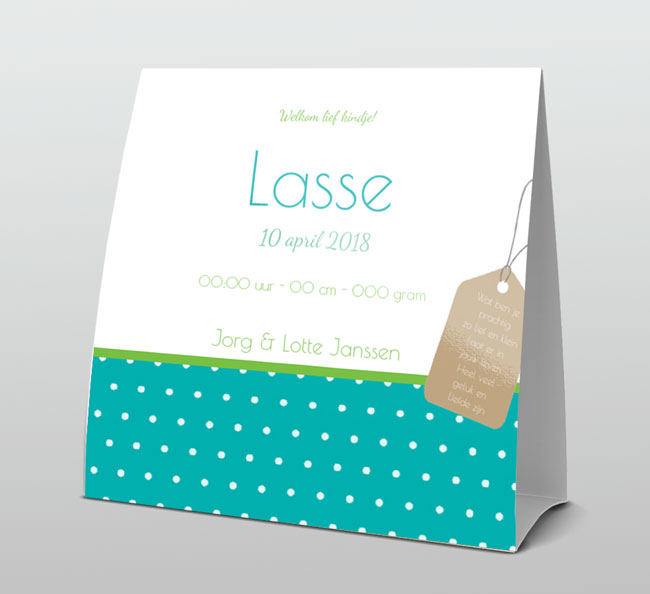 Hout en turquoise met naam label Hout en turquoise met naam label