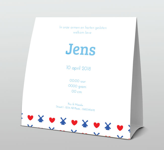 Tentkaart "Oer-Hollands blauw" Tentkaart "Oer-Hollands blauw"