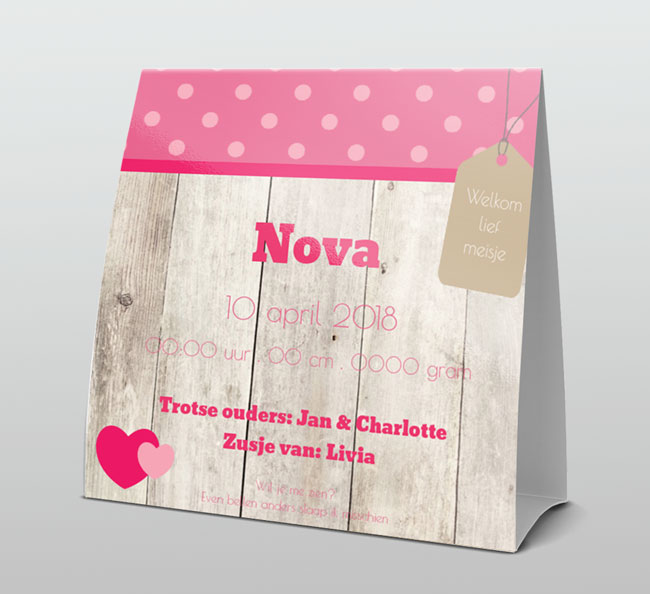 Trendy met roze op steigerhout Trendy met roze op steigerhout