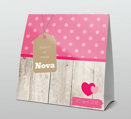 Trendy met roze op steigerhout Trendy met roze op steigerhout