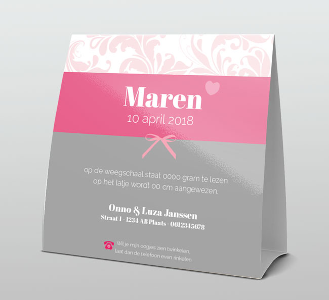 Barokstijl in roze met strikje Barokstijl in roze met strikje