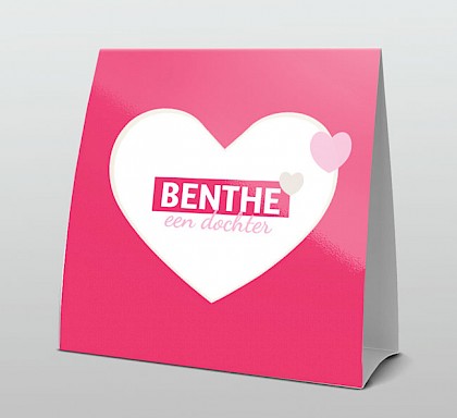 Eenvoudig roze met wit groot hart