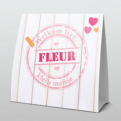 Trendy hout achtergrond met roze stempel