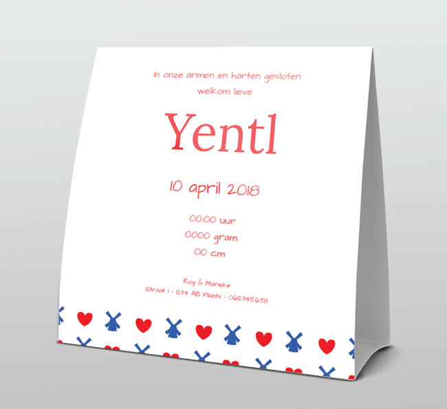 Hollands rood met blauwe molentjes Hollands rood met blauwe molentjes