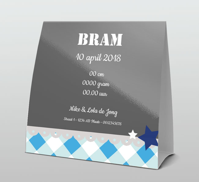 Blauw ruitje met sterretjes Blauw ruitje met sterretjes