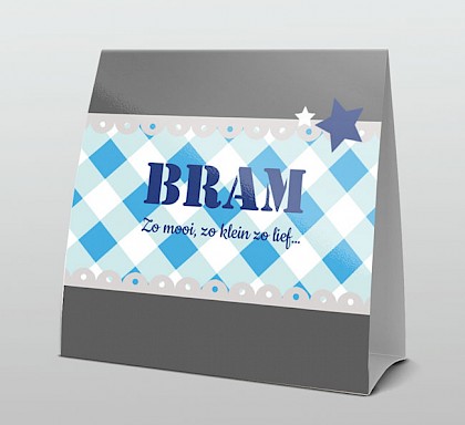 Blauw ruitje met sterretjes Blauw ruitje met sterretjes