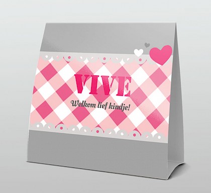 Roze ruitje met sterretjes