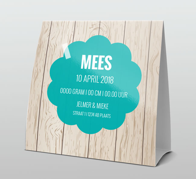 Stoer op hout met turquoise stempel Stoer op hout met turquoise stempel