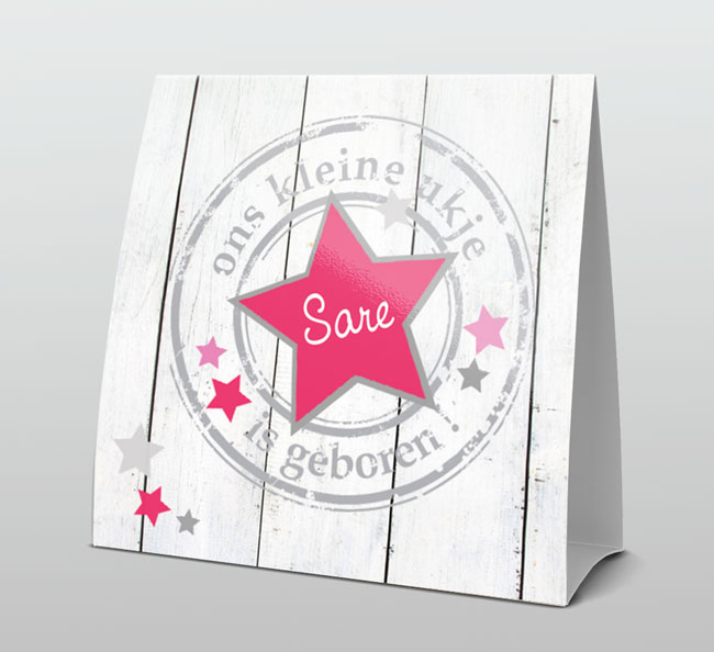 Stoer met roze sterretjes op hout Stoer met roze sterretjes op hout