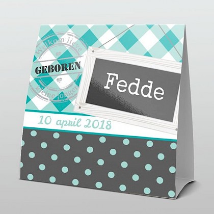 Hip met turquoise en krijtbordje