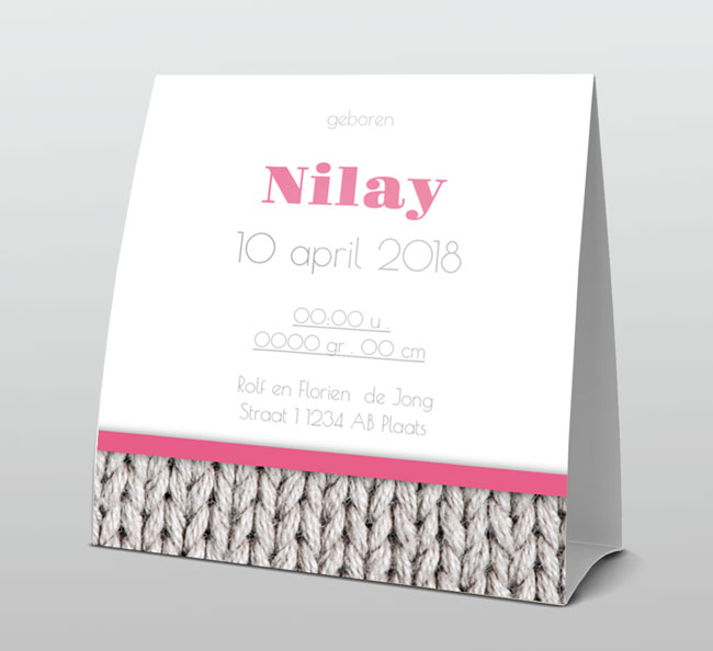 Tentkaart "Wol roze" Tentkaart "Wol roze"