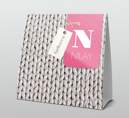 Tentkaart "Wol roze"