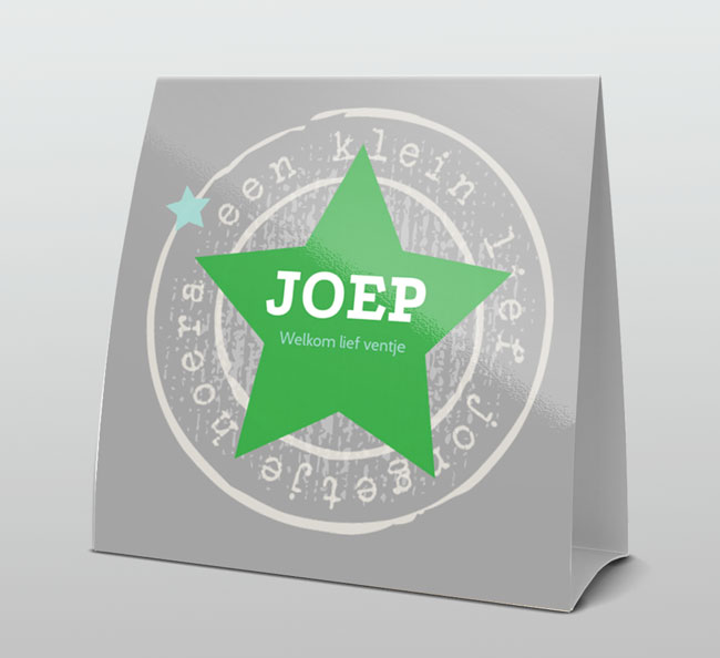 Stoere groene ster op een grijze stempel Stoere groene ster op een grijze stempel