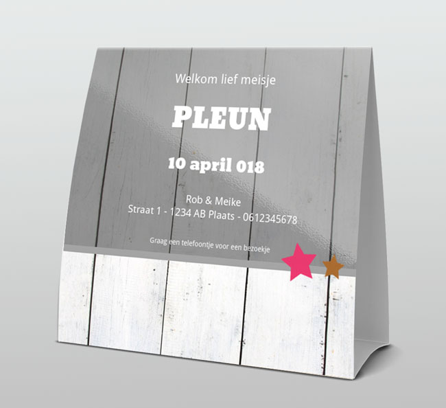 Tentkaart "Poststempel op hout" Tentkaart "Poststempel op hout"