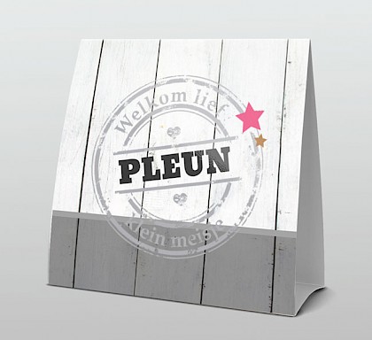 Tentkaart "Poststempel op hout"