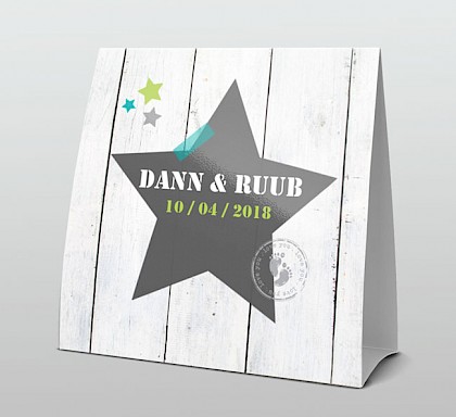 Tentkaart tweeling "Ster"