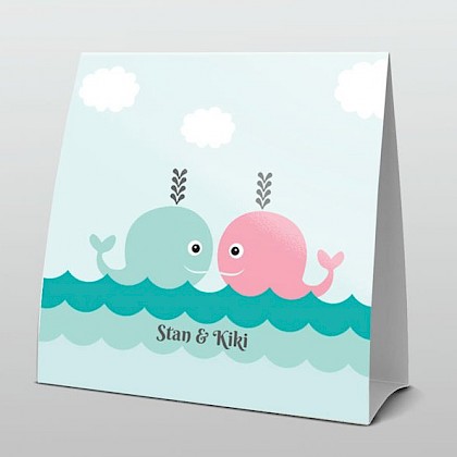 Tweeling jongen meisje, twee walvisjes Tweeling jongen meisje, twee walvisjes