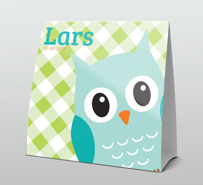 Blauwe uil met hippe kleuren Blauwe uil met hippe kleuren