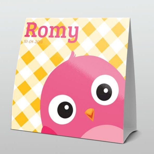 Roze vogeltje met geel ruitje Roze vogeltje met geel ruitje