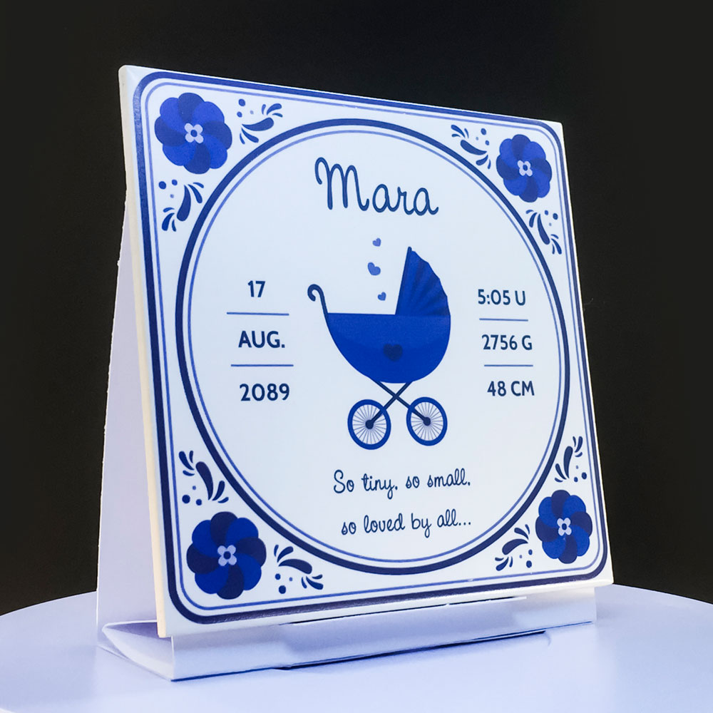 Geboortetegeltje "Delfts blauwe kinderwagen" Geboortetegeltje "Delfts blauwe kinderwagen"